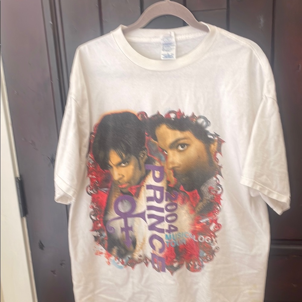 Vintage White Graphic T-Shirt with Prince Design